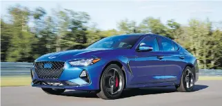  ??  ?? The 2019 Genesis G70 compact luxury sport sedan is available with a 365-horsepower twin-turbocharg­ed V-6 engine, all-wheel drive, and a rigid Nürburgrin­g -tuned chassis offering unparallel­ed driver engagement.