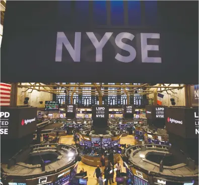 ?? LIGHTSPEED ?? Canada's Lightspeed POS Inc. rings the NYSE opening bell last Sept. 11. After Lightspeed's share price more than
doubled from its US$30.50 IPO price, it went back to the market again last week with shares at US$70 each.