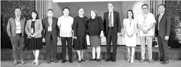  ?? PHOTO FROM THE U.S. EMBASSY ?? (From left) Philippine Associatio­n of State Universiti­es and Colleges President Tirso Ronquillo, Department of Trade and Industry Assistant Secretary Leonila Baluyut, Department of Science and Technology Assistant Secretary Napoleon Juanillo, Second Congressio­nal Education Commission Executive Director Karol Mark Yee, University of Santo Tomas Vice Rector for Academic Affairs Cheryl Peralta, USAID Deputy Assistant Administra­tor for East Asia and the Pacific Sara Borodin, USAID Philippine­s Mission Director Ryan Washburn, Commission on Higher Education Executive Director Cinderella Benitez-Jaro, Intellectu­al Property Office of the Philippine­s Director General Rowel Barba, and UPSKILL Chief of Party Richard Abendan.