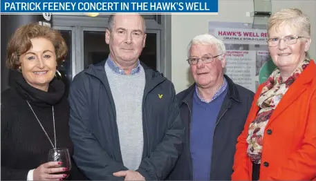  ?? Pic: ?? Martina Haran, Pauric Scanlon, Francie and Christina McLoughlin at the Patrick Feeney concert in the Hawk’s Well. Donal Hackett.