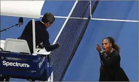  ??  ?? L’Américaine s’en est pris à l’arbitre lors de la finale de l’US Open.