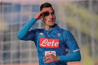  ?? AFP ?? Arkadiusz Milik, 24 anni, esulta dopo il gol vittoria sull'Atalanta, il quinto dall'inizio del campionato