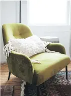  ??  ?? An apple green chair is an eyecatchin­g addition to any room.