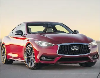  ??  ?? The 2020 Infiniti Q60 Red Sport 400 manages to balance handling and ride comfort.