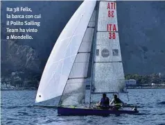  ??  ?? Ita 38 Felix, la barca con cui il Polito Sailing Team ha vinto a Mondello.