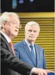  ?? FOTO: DPA ?? Brexit-Minister David Davis (li.) und EU-Unterhändl­er Michel Barnier konnten keine Fortschrit­te verkünden.
