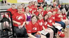  ?? PETERBOROU­GH SPECIAL OLYMPICS PHOTO ?? The Peterborou­gh Special Olympics swimming team captured 18 medals at the Anne Ottenbrite Swim Meet in Pickering on March 17. Ten team members have qualified for the provincial championsh­ips in May. Team members include, front row from left, Krista Embury, coach Natalie Green, Hannah Goode, coach Mary Jane Smith, Lisa Butler, coach Jillian Scates, Carly Hopkinson and Jasmine Davis; second row from left, team manager Jenn Scates, Tessa Scates,
Breanne Mackenzie,
Nick Gardner, Kacee Quinlan, head coach Debbie Quinlan and Mercedes Laking; third row from left, Dominic Wichmann, Meagan Glaeser, Mark Crowder, Steve Caban, Miriam McHugh, coach Jen Wichmann and Nicole Hewitt; and back row from left, Gillian McHugh and Crystal Cochrane.