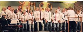  ?? FOTO: GABI KNOPS-FEILER ?? Die Sänger des „Young Music Choir Dürscheid“(YMCD) singen grundsätzl­ich alle Songs auswendig.