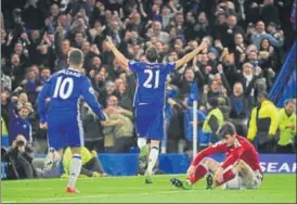  ?? REUTERS ?? Premier League leaders Chelsea beat Middlesbro­ugh 30 on Monday.