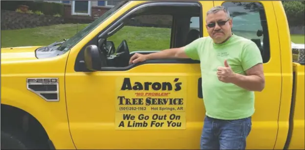  ?? Submitted photo ?? TREE SERVICE: Aaron’s Tree Service is family owned and operated.