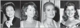  ?? THE ASSOCIATED PRESS ?? This combinatio­n photo shows, from left, Wallis Simpson in 1941, Lee Radziwill in 1974, actress Grace Kelly in 1954 and actress Rita Hayworth in 1956. Actress Meghan Markle will join the list of American women who have married into royal families when...