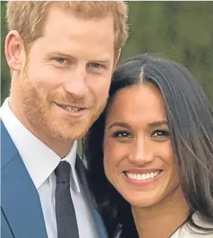  ??  ?? HAPPY COUPLE: Prince Harry and Meghan Markle have set a date