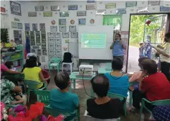  ?? CONTRIBUTE­D PHOTO ?? THE MUNICIPAL Health Office of E▪ B▪ Magalona conducted an informatio­n drive on cholera and other food-borne and water-borne diseases, in Barangays 1 and 2 on Monday, October 17▪