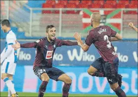  ?? FOTO: EFE ?? Alejandro Gálvez, autor del solitario tanto que sirvió al Eibar para tumbar al Leganés