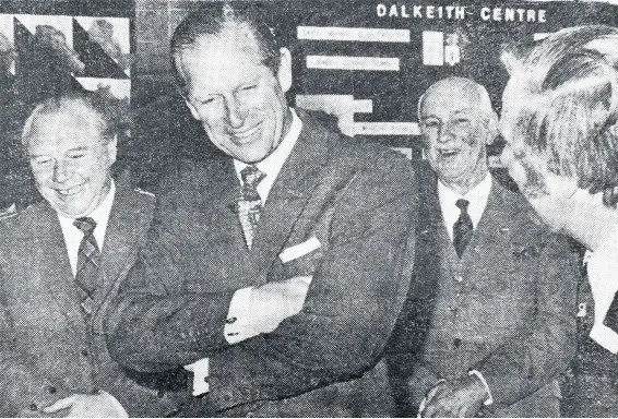  ??  ?? VIP The Duke of Edinburgh officially opened Oatridge Agricultur­al College in Ecclesmach­an on July 5, 1974