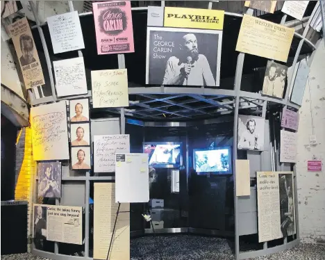  ?? PHOTOS: CAROLYN THOMPSON/THE ASSOCIATED PRESS ?? In the George Carlin exhibit at the National Comedy Center in Jamestown, N.Y., visitors can explore the late comedian’s creative files, journals and arrest records resulting from his Seven Words You Can Never Say on Television routine.