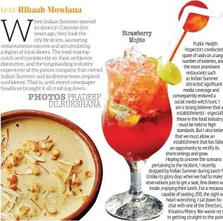  ?? PHOTOS PRADEEP DILRUKSHAN­A ?? Strawberry Mojito