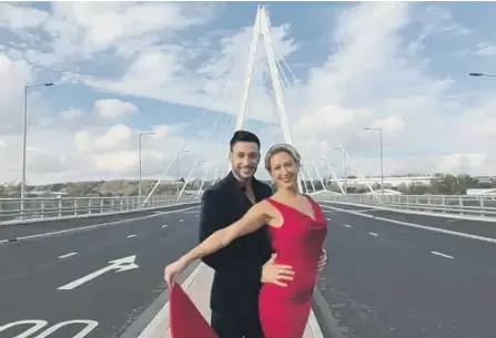  ??  ?? Strictly favourites Faye Tozer and Giovanni Pernice became the first people to officially dance across Sunderland’s Northern Spire .