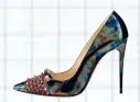  ??  ?? CHRISTIAN LOUBOUTIN Pyramipump Stellar Patent