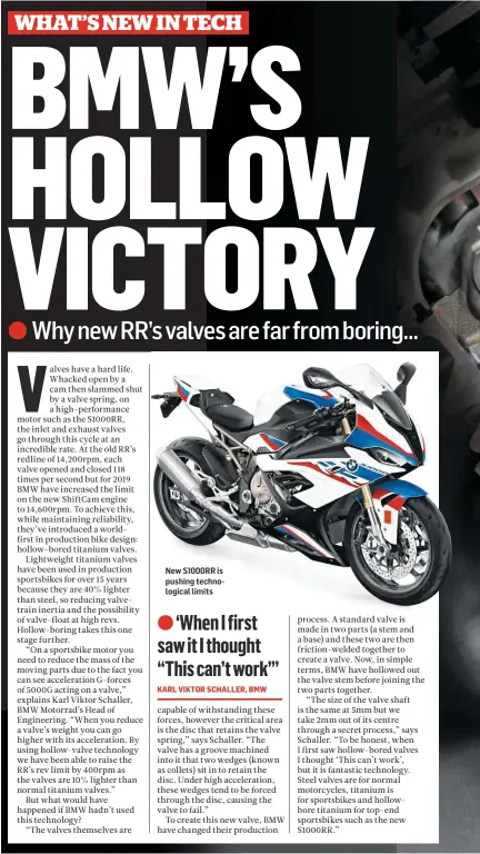  ??  ?? New S1000RR is pushing technologi­cal limits