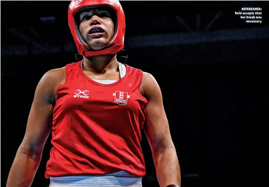  ?? Photo: ANDY CHUBB/GB BOXING ?? Chantelle Reid is back after a six-year hiatus and aiming for Paris
REFERESHED: Reid accepts that her break was necessary