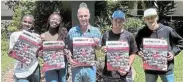  ?? ?? CAREER PATH: Victoria Park High School pupils, from left, Lisa Myeki, Akhona Rafani, Troy Denysschen and Jordyn Smith, with school counsellor John Hutchison, are excited about attending the exhibition