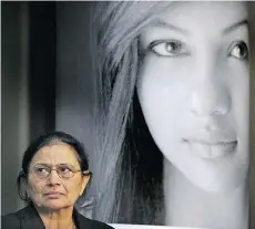  ??  ?? Maple Batalia, in background photo, was murdered at SFU’s Surrey campus in 2011. Her mother, Sarbjit, stands in the foreground.