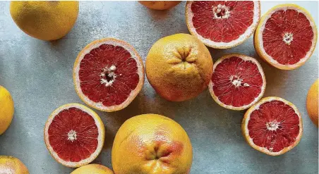  ?? Mackenzie Smith Kelley / Contributo­r ?? Grapefruit­s are in season in Texas. Their blend of sweet and tart is tantalizin­g in desserts.