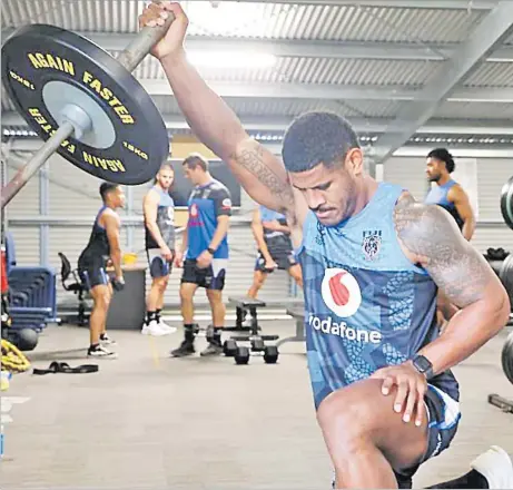  ?? Picture: FNRL ?? Fiji Bati prop Tui Kamikamica trains with the team in Sydney yesterday.