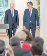  ?? F.E. ?? Biden y Sánchez conversan durante un encuentro en Madrid.