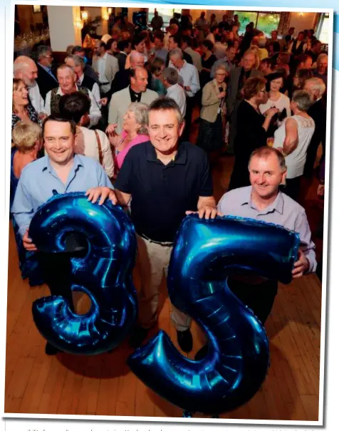  ??  ?? Opposite page: Steve Bracken now, and in 1993 This page: Enjoying his 35 years’ service celebratio­n, with Alan Sutherland (left) and David Corrigan