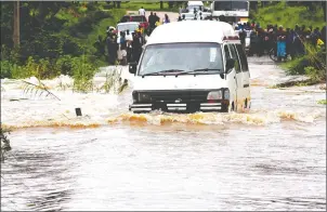  ??  ?? Floods, which have rendered some roads impassable, have also left many families homeless