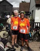  ?? ?? ‘She challenges me to do new things’ … Steve and Lisa on the London to Cambridge bike ride, July 2019