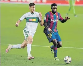  ?? FOTO: MANEL MONTILLA ?? Samuel Umtiti podría cambiar de aires la próxima temporada