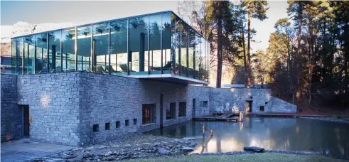  ??  ?? Take the plunge: The bathing pond at the Waldhaus Flims hotel near Davos is fed by mountain spring water