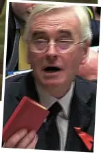  ??  ?? Stunt: John McDonnell with Mao’s Little Red Book in the House of Commons this week