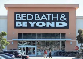  ?? JUSTIN SULLIVAN/GETTY IMAGES ?? Bed Bath & Beyond plans to close 40 of its stores and 20 of its concept stores in early 2020.