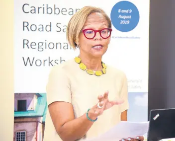  ?? CONTRIBUTE­D ?? General Manager, Inter-American Developmen­t Bank (IDB) Caribbean Country Department and Country Representa­tive for Jamaica Therese Turner Jones speaking at the inaugural Caribbean Road Safety Workshop held at the IDB’s offices on Montrose Road, St. Andrew, last Thursday.
