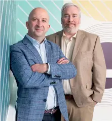  ?? ?? Marty Martin (right) crossed the Atlantic to acquire Kevin Moran’s IMS Marketing