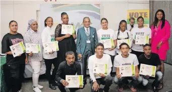  ?? ?? ALLIED Movement For Change youth received certificat­es for soft skills from the Empire Institute of Training. Picture: Tumi Pakkies / Independen­t Newspapers