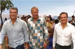  ?? FOTO: UIP ?? ER MED DENNE GANGEN OGSÅ: Sam, Bill og Harry, spilt av Pierce Brosnan, Stellan Skarsgård og Colin Firth.