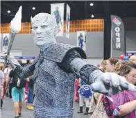  ?? Picture: RICHARD GOSLING ?? Brandon Schouten has been toiling all year to make his GoT Night King costume.