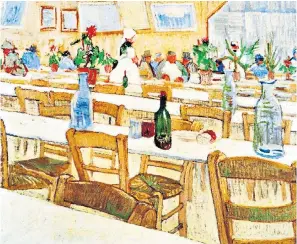  ??  ?? Van Gogh’s painting, Interior of a Restaurant, above, which was bought by Esther Sutro, right, with husband Alfred, in 1896