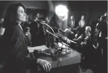  ?? Vincent Maggiora / The Chronicle 1987 ?? Nancy Pelosi announces her candidacy for Congress in 1987. She hasn’t debated anyone since her first campaign.