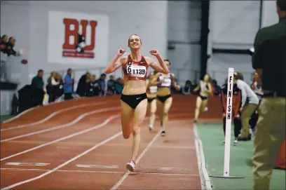  ?? TALBOT COX MEDIA — CONTRIBUTE­D ?? Scotts Valley’s Vanessa Fraser posted the second-fastest U.S. Indoor 5,000time ever — 14:48.51 at the Boston University Last Chance Invitation­al in February. The Olympic hopeful had surgery performed on both her feet on May 15.
