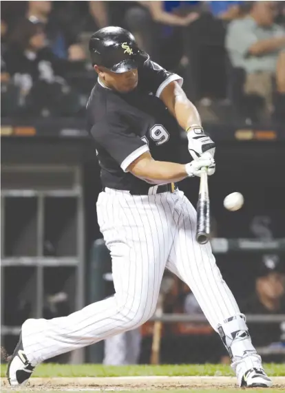  ?? AP ?? Jose Abreu, who went 2-for-5, hits a solo home run in the sixth inning Friday against the Royals at Guaranteed Rate Field.