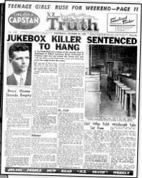  ??  ?? Stabbing victim Alan Jacques, left. Above, Truth’s coverage of the trial of killer Albert “Paddy” Black.