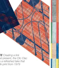  ??  ?? FABRIC OF LIFE Creating a link between past and present, the Clic Clac Quadrillé (right) is a refreshed take that incorporat­es a silk print from 1979