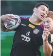  ??  ?? Josh Papalii at Maroons training this week.