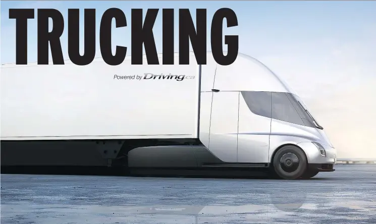  ?? — TESLA ?? Technology is re-branding trucking and could spur something the industry’s old-school roots can’t — attract a younger cohort of drivers and technician­s.